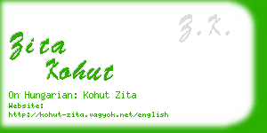 zita kohut business card